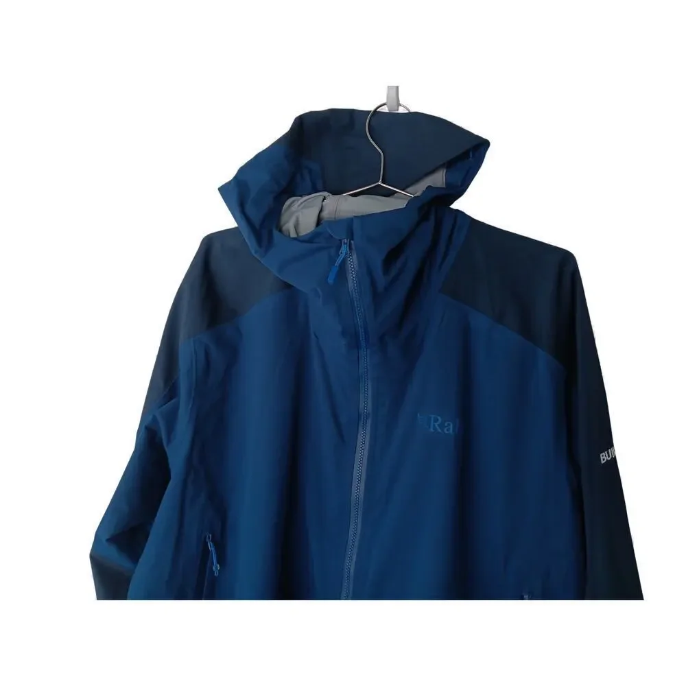 New Rab Kinetic Alpine 2.0 Jacket XXL Blue Softshell Hooded BuildGroup Logo